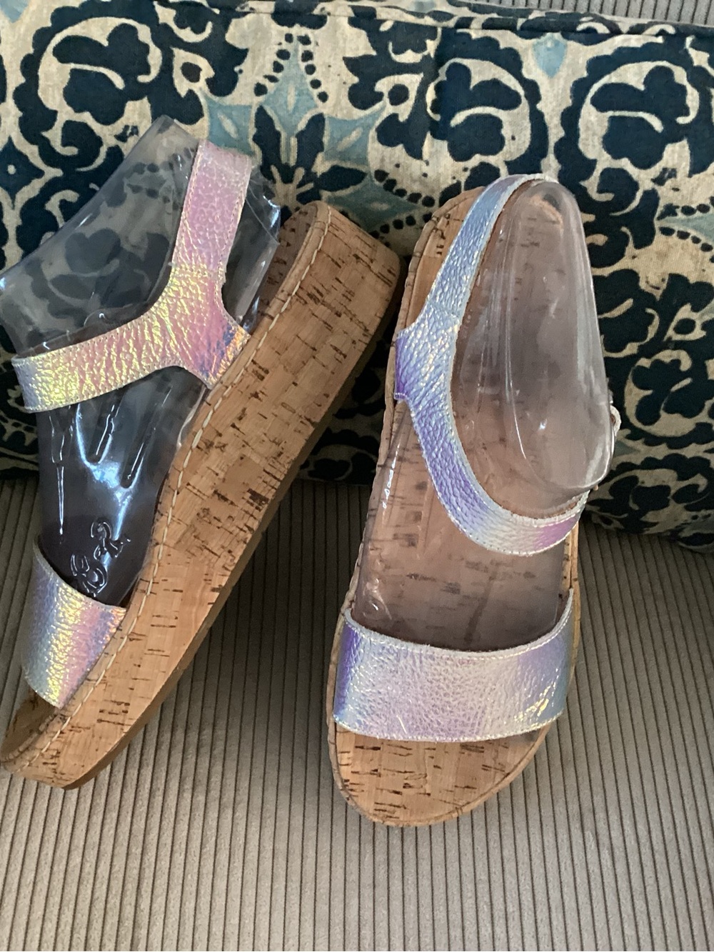 Born Iridescent Cork Wedge Sandals